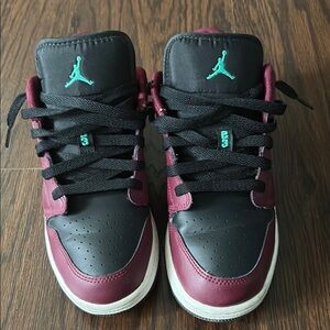 Jordan Black and Red High-Top Sneakers
